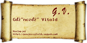Göncző Vitold névjegykártya